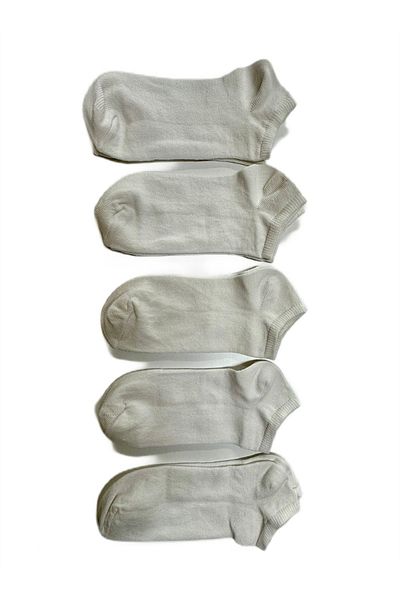 Ozzy Socks 5 чифта бели памучни детски къси чорапи до глезена