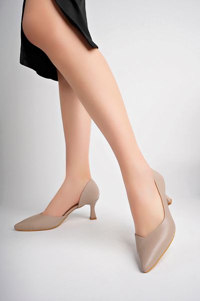 Deripabuc Mink Genuine Leather Women's Heeled Shoes - Trc-92281