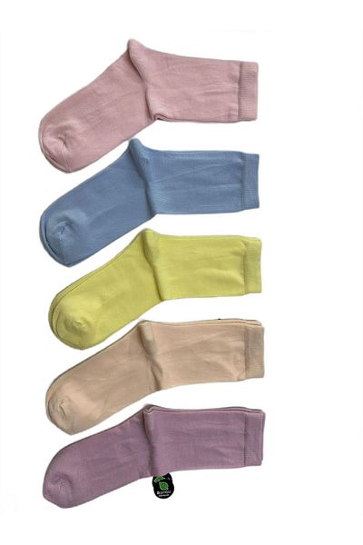 Ozzy Socks 5 чифта детски дълги чорапи до глезена от памук с различни цветове