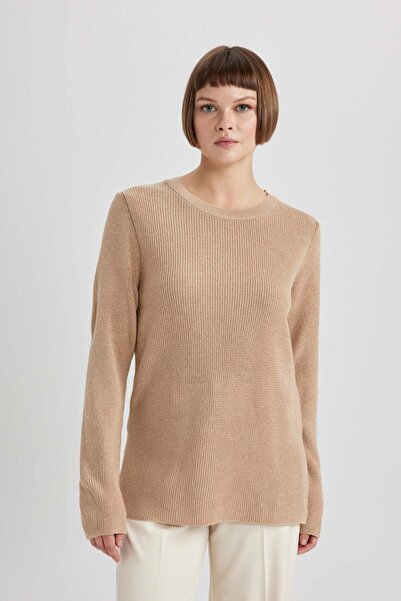 DeFacto Glittery Crew Neck Regular Fit Sweater - L1679az23wn