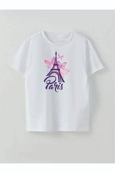 Cevval Tricou pentru fete - Imprimat Turnul EIFFEL