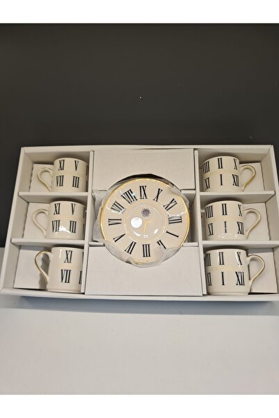 AbkaKristal Porcelain Coffee Cup with Roman Numbers