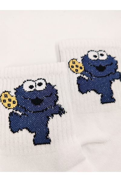 Shuttle Park Unisex Comics Patterned Cookie - Monster Written College Socks