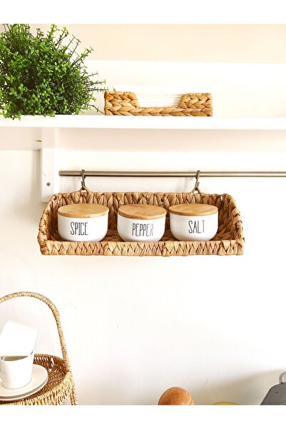 KaiHome وعاء الملح / الفلفل / العصير مع غطاء من الخيزران الزجاجي المكون من 3 ...