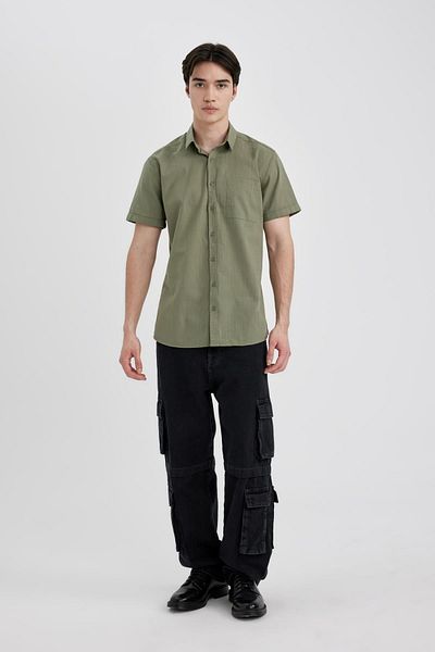 DeFacto Slim Fit rövid ujjú ing R1706az24sm