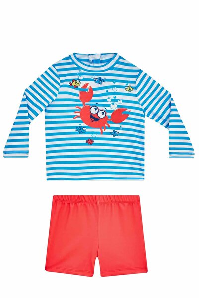 Remsa Mayo Andy 5546 Blue - Children's Swim Trunks with UV Protection Long Sleeve Shorts