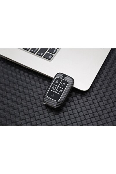 DEKOHOP Range Rover Uyumlu Karbon Metal Anahtar Kılıfı