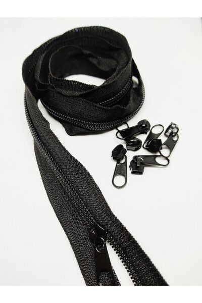 Kezban Tekstil Μαύρο Μετρητής Φερμουάρ 3 μέτρα 6 Κεφαλές