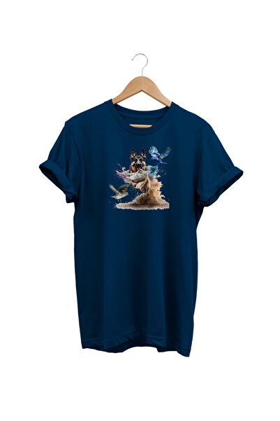 WİDİ Widi Vuk Pas Štampano Mornarsko Plava T-shirt