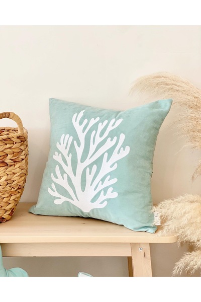 Hestia Home Marine Konsept Yastık Modelleri Mercan Desenli Kırlent Kılıfı