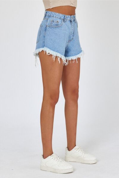 ASEDE Mikro Denim Püsküllü Şort