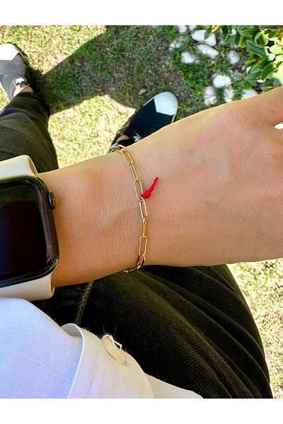 Atelier Çağla Gold Thin Nail Chain Bracelet