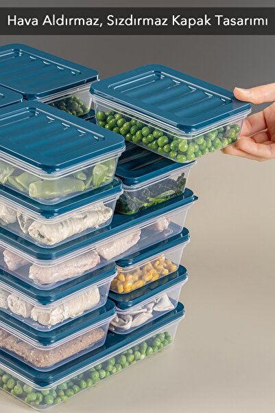 Meleni Home 18 Pieces Microwave Compatible Oil Storage Container - 2x2400Ml 4x1200Ml 4x1170Ml 8x600Ml