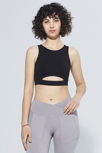 Comm-Ci Ella Чорна органічна бавовняна блузка з вирізами