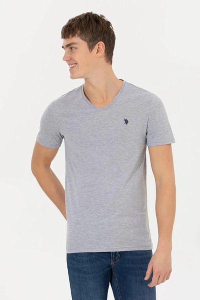 U.S. Polo Assn. Pánské šedé tričko Melange Basic