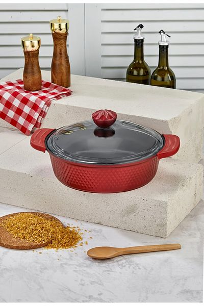 Cooker 28 Cm Crystal Series - Cast Iron Granite Silicone Flat Pot