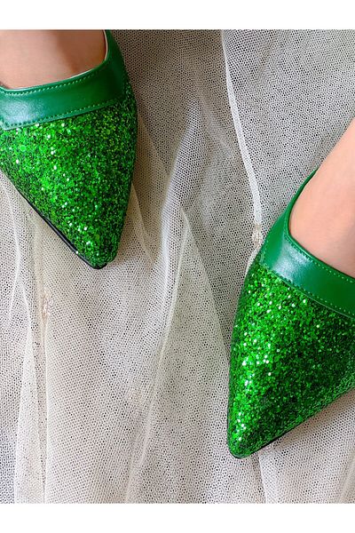 irmona AVA Green Stone Detailed Heeled Sandals