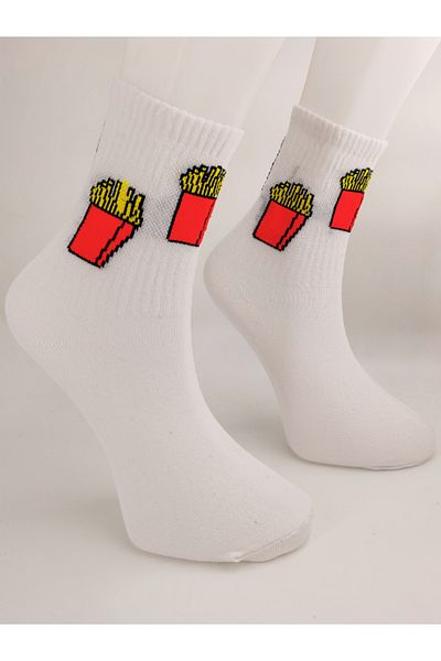 Shuttle Park Unisex Comics Chips Patterned Written College Socks