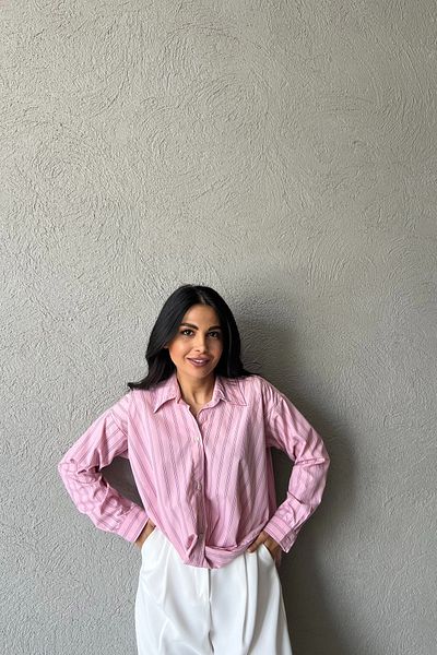 Seda Yalçın Atelier Pink Striped - Tied Front Design Shirt