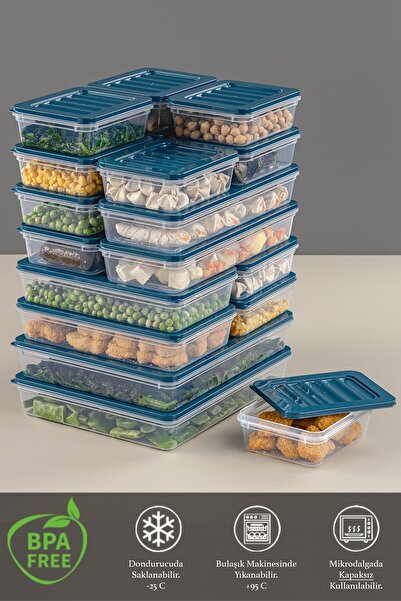 Meleni Home 18 Pieces Microwave Compatible Oil Storage Container - 2x2400Ml 4x1200Ml 4x1170Ml 8x600Ml