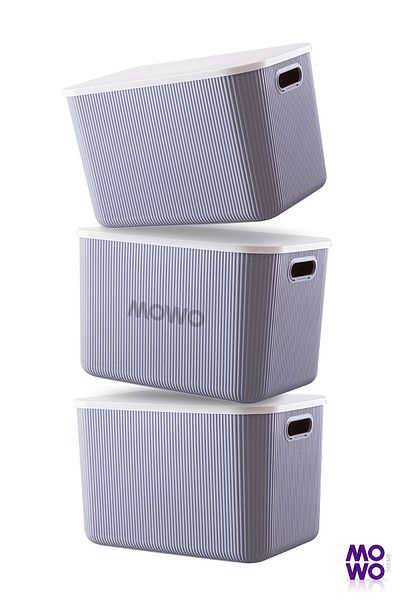 Mowo Home Trove Gray 21 Lt - Декоративна кутия за съхранение, кутия-органайзер за шкафове с капак