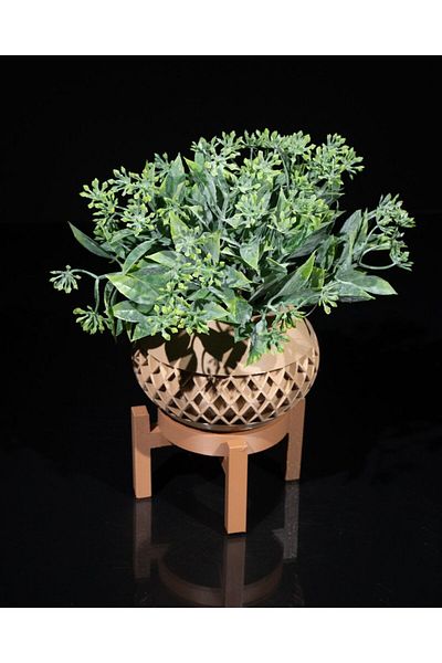CESTOPİENO Βάζο με Καφέ Πόδι - 11x11x7 cm / Βιοπλαστικό
