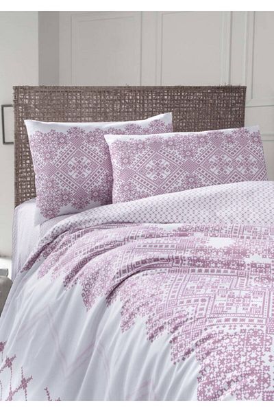 Altınbaşak Ranforce Pink Double Duvet Cover Set