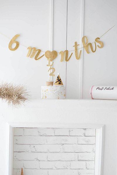Partifabrik Half Age 6 Months Party Set Χρυσό σετ 3 τεμαχίων