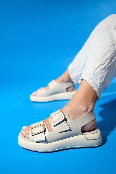 LuviShoes Sandale FURİS Bej pentru damă - Piele din piele naturală
