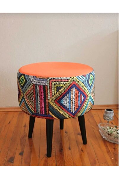 BEYLERBEYİ Gürgen Ahşap Ayaklı Dekoratif  Yuvarlak Puf&tabure Bench Koltuk  B...