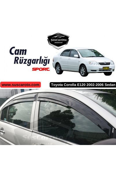 ŞüsCarOto Aksesuar Toyota Corolla E120 2002-2006 Sedan Uyumlu Mugen Cam Rüzga...