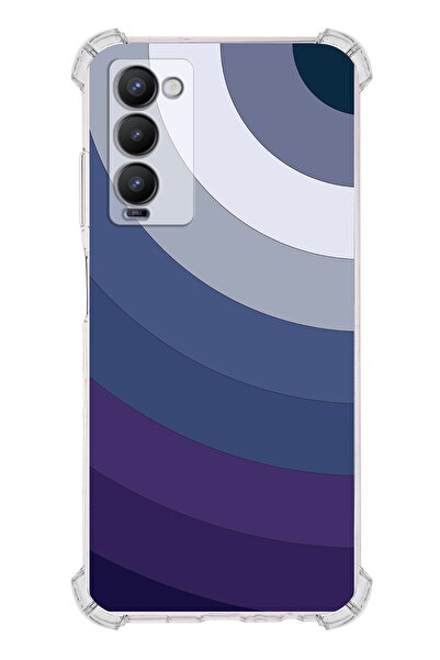 PrintiFy Tecno Camon 18 Uyumlu Köşe Korumalı Renk Cümbüşü E Tasarımlı Şeffaf ...