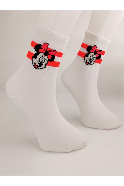 Shuttle Park Minnie Mouse Patterned Unisex Comics Written College Socks