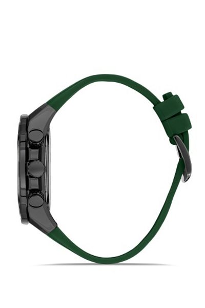 FERRO Men's Wristwatch - Quartz Silicone, Green Black, 47mm, Dial Chron