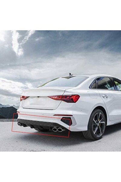 Harphour Audi A3 Sedan Difüzör 2021+ Uyumlu Sağ Sol Çift Çıkış Piano Black Ithal
