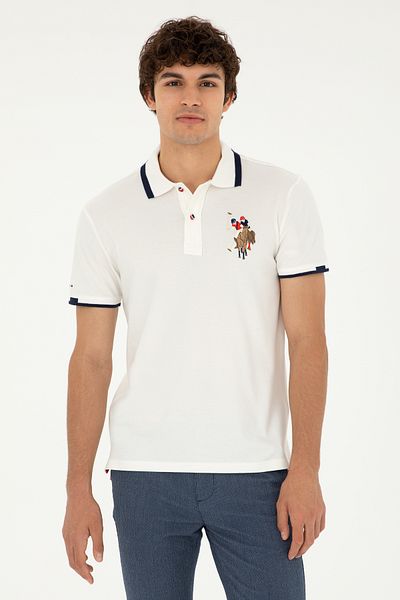 U.S. Polo Assn. US POLO ASSN.Woven Polo Neck T-Shirt