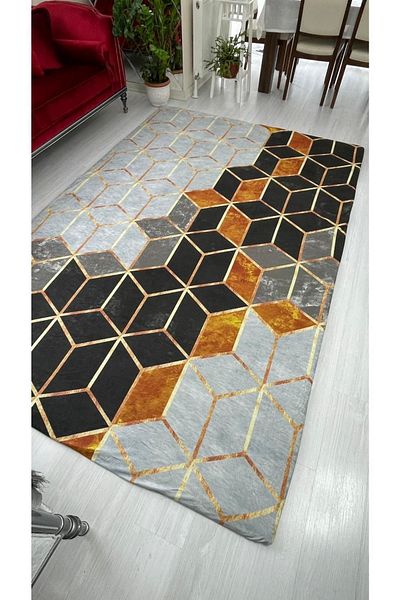 MEKA TEKSTİL Original Pyramid Model Silk Velvet Elastic Carpet Cover