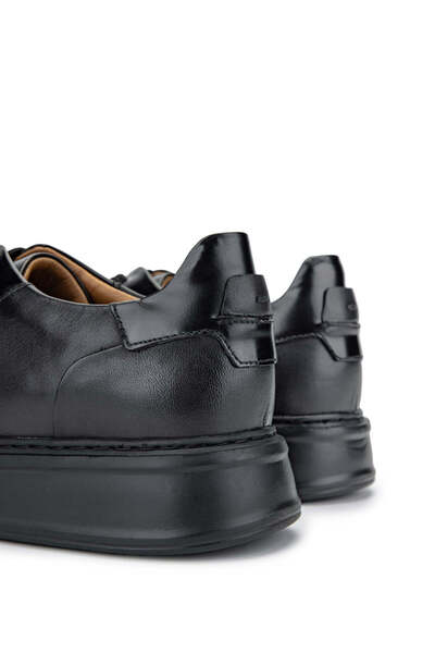 Tamer Tanca Erkek Hakiki Deri Siyah Casual Ayakkabı