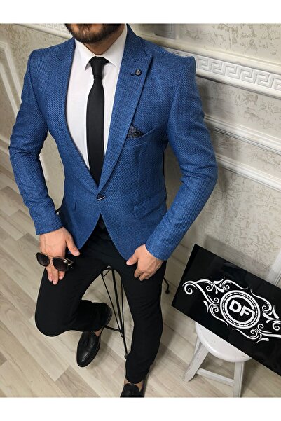 CXFASHİON Italyan Stil Slim Fit Tek Erkek Ceket