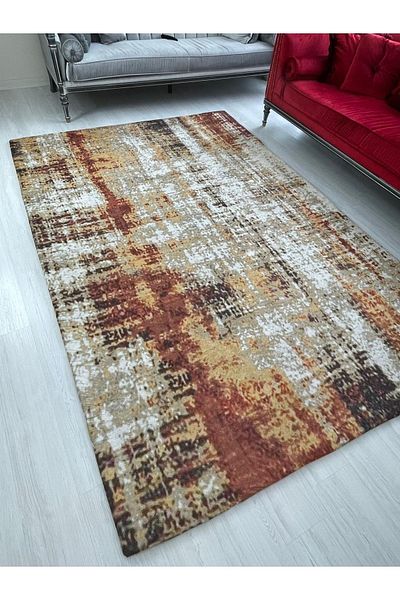 MEKA TEKSTİL New Pattern Claret Red Jet Model Velvet Carpet Cover