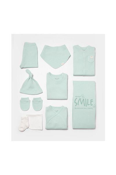 Biorganic Mint Green 10-Piece Waffle Smile Hospital Exit Set
