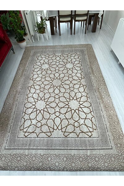 MEKA TEKSTİL Μοντέλο πλακιδίων Καφέ ελαστικό βελούδινο κάλυμμα χαλιού