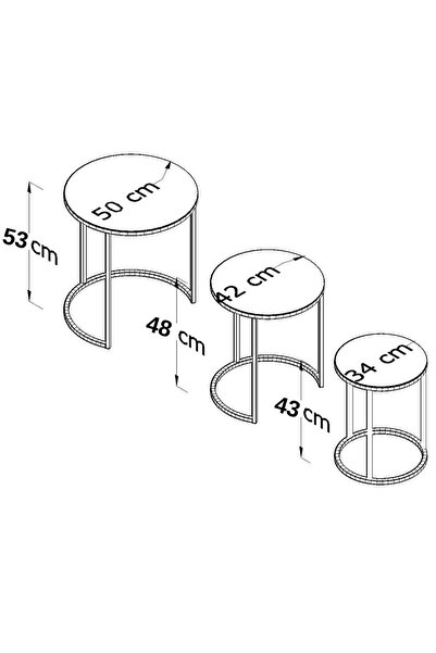 usta mekan Gümüş Metal Zigon Sehpa Füme Aynalı