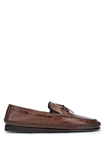 Tamer Tanca Men's Tan Loafers - Genuine Leather Shoes