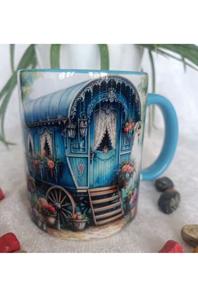 Mugs and love Vintage baskı büyük boy kupa