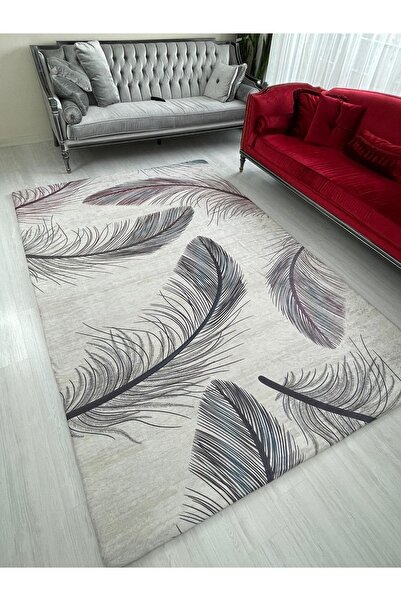 MEKA TEKSTİL Silk/Velvet Carpet cover - Feather pattern, with Elastics