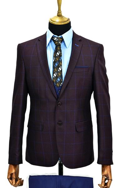 BAGLAN Claret Red Men's Suit - VPO-5118