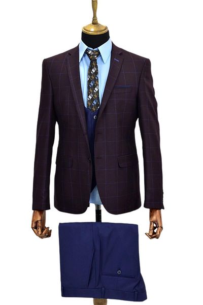 BAGLAN Claret Red Men's Suit - VPO-5118