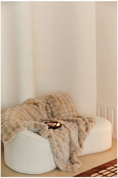 baladı home ev tekstil home collection مفرش سرير قطيفة سميك فردي - بطانية 155 × 200 سم + 1 كيس وسادة