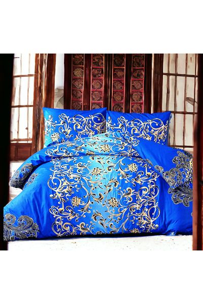 MAJESTE Exclusive 100% Natural Cotton Ranforce Double Duvet Cover Set-aqua Di Mante